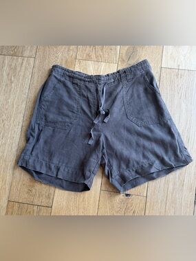 J Jill Womens Familiar Fit 100% Linen Shorts Small Elastic Waist Pull On EUC